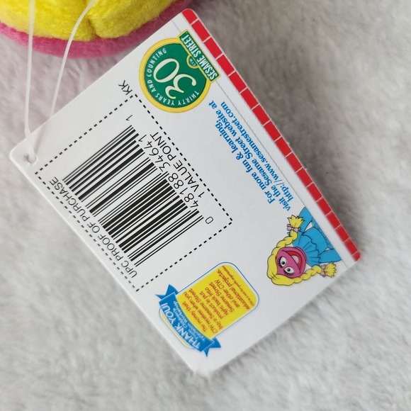 1997 SESAME STREET BEANS BETTY LOU PLUSH TOY BEAN BAG w/ TAGS NEW TYCO 8" - Picture 6 of 8